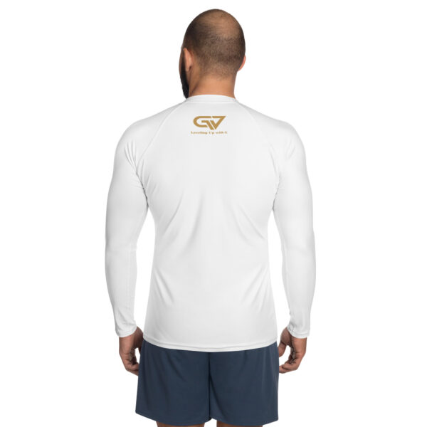 #LevelingUp Men's Rash Guard (White) - Image 6